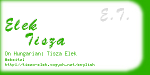 elek tisza business card